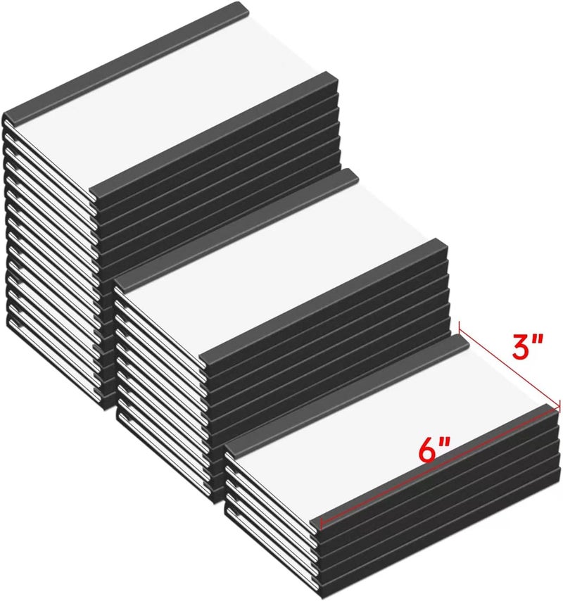 MVISUAL Store Magentic Label Holders 3x6 Inch, Magnetic Labels for Shelving，Magnetic Data Card Holders File Cabinet Labels,Pack of 30 - Image 2